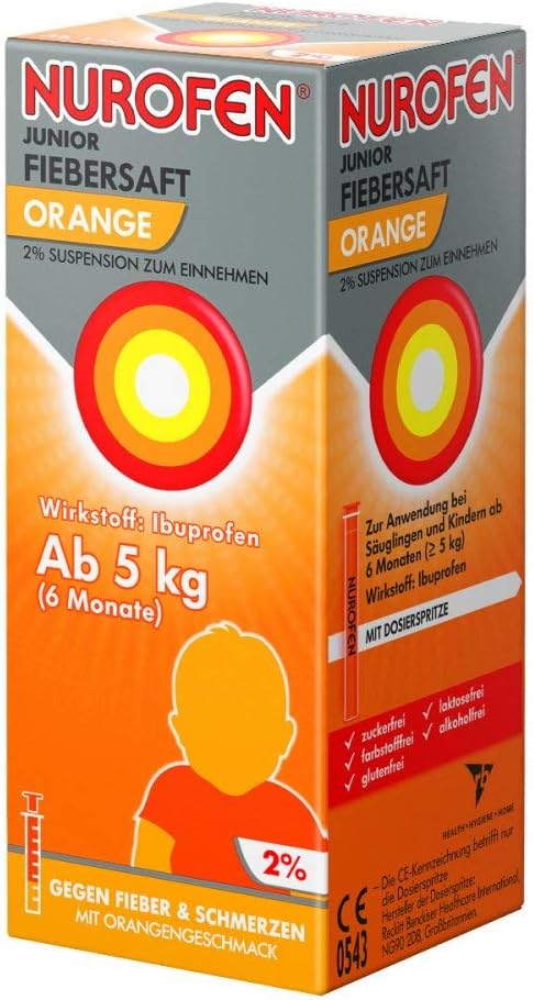 Nurofen Junior Fiebersaft 2 Orange Mit Ibuprofen Zur Linderung
