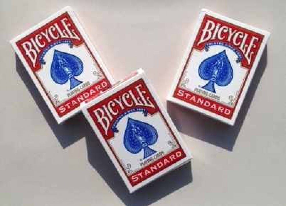 USPC Bicycle Rider Back Poker Playing Cards - 3 Decks (Red)