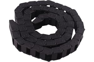 QBGTFAK 10mm x 20mm 1M Open On Both Side Plastic Towline CNC Machine Tool Cable Carrier Drag Chain Nested Black Ted Lele (10mm x 20mm)