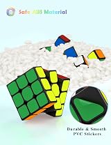 ROXENDA Speed Cube Set 2x2 3x3 4x4 Pyramid Stickerless 4 Pack view 9