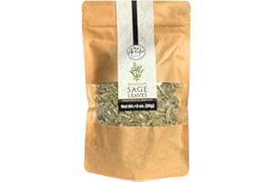 ARSELIA NATURAL PRODUCTS Arselia Dried Sage Leaves | Premium Wild Sage | Whole Meditteranean Sage Leaf | Tea | Cooking & Smudge Sage | All Green 2 ounce