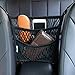 AMEIQ 3-Layer Car Mesh Organizer with Leather Box, Seat Back Net Bag, Barrier of Backseat Pet Kids, Cargo Tissue Purse Holder, Driver Storage Netting Pouch. (3 optional styles)