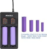 REACELL 3.7V 3000mAh 4 Pack NiMH Button Top Batteries with USB Charger view 6