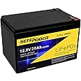 SEFEPODER 12V 20Ah Lithium LiFePO4 Deep Cycle Battery, 4000 Cycles Rechargeable Battery for Electric Scooter, Ride On Toy, Lighting, Power Wheel, Fish Finder and More with Built-in 40A BMS