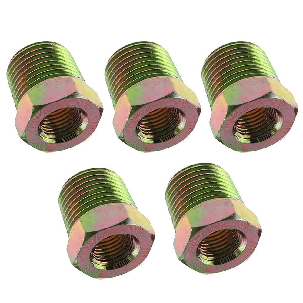 5 Pcs Threaded Bush Adapter BSP Fittings 1/2 External Thread to 1/4 Internal Thread for Joining Air Line Hose