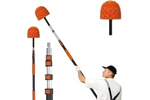 LAANPOLE 20FT (26FT Reach) Cobweb Duster with Extension Pole, Spider Web Brush for Cleaning Extendable, Professional Ceiling 