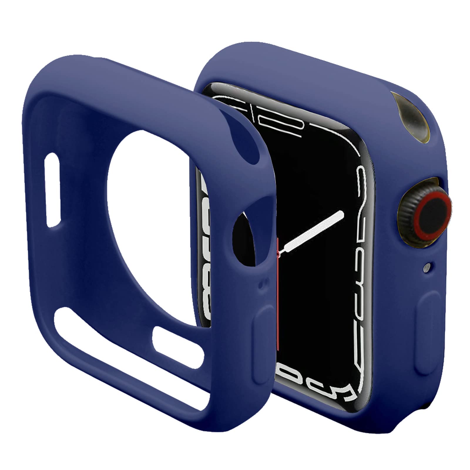 Miimall Bumper Case Compatible with Apple Watch Series 9/Series 8/Series 7 41mm, Soft TPU Ultra-thin Shell All-Around Protective Cover for Apple Watch Series 9 8 7 41mm-Blue
