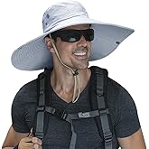HUAMULAN 6" Super Wide Brim Sun Hats, Men and Women Bucket Hat for Fishing Hiking Garden Lawn Work Safari Camping Outdoor