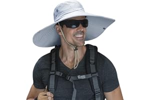 HUAMULAN 6" Super Wide Brim Sun Hats, Men and Women Bucket Hat for Fishing Hiking Garden Lawn Work Safari Camping Outdoor