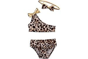 Toddler Infant Baby Girl Swimsuit Leopard Ruffle Swimwear Bikini Tankini Sunsuit 2Pcs Summer Bathing Suit