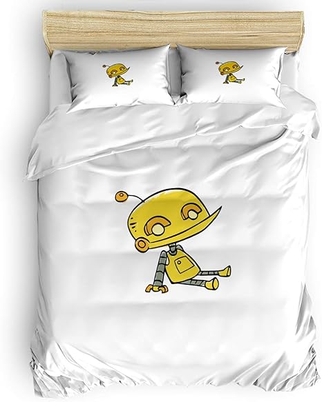 Amazon 掛けふとんカバー 可愛い イラスト 走る 布団カバー 寝具カバーセット べッドシーツ 枕カバー ベッド用 布団用 肌触り柔らかい 洋式 和式兼用 通気性 四季通用 寝心地良い ダブル 寝具カバーセット オンライン通販