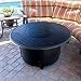 Hiland F-1350-FPT 42,000 BTU Extruded Aluminum Round Slate Top Propane Fire Pit, Large, Black