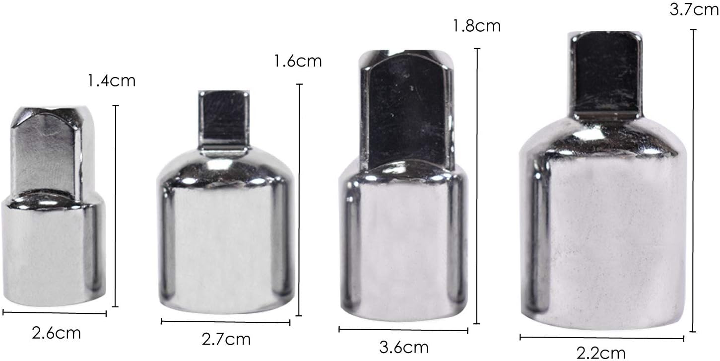 DIGIFLEX 4pc Socket Ratchet Tool Converter Reducers Adaptors 1/2" 3/8" 1/4" Set, Variety Pack - Image 3
