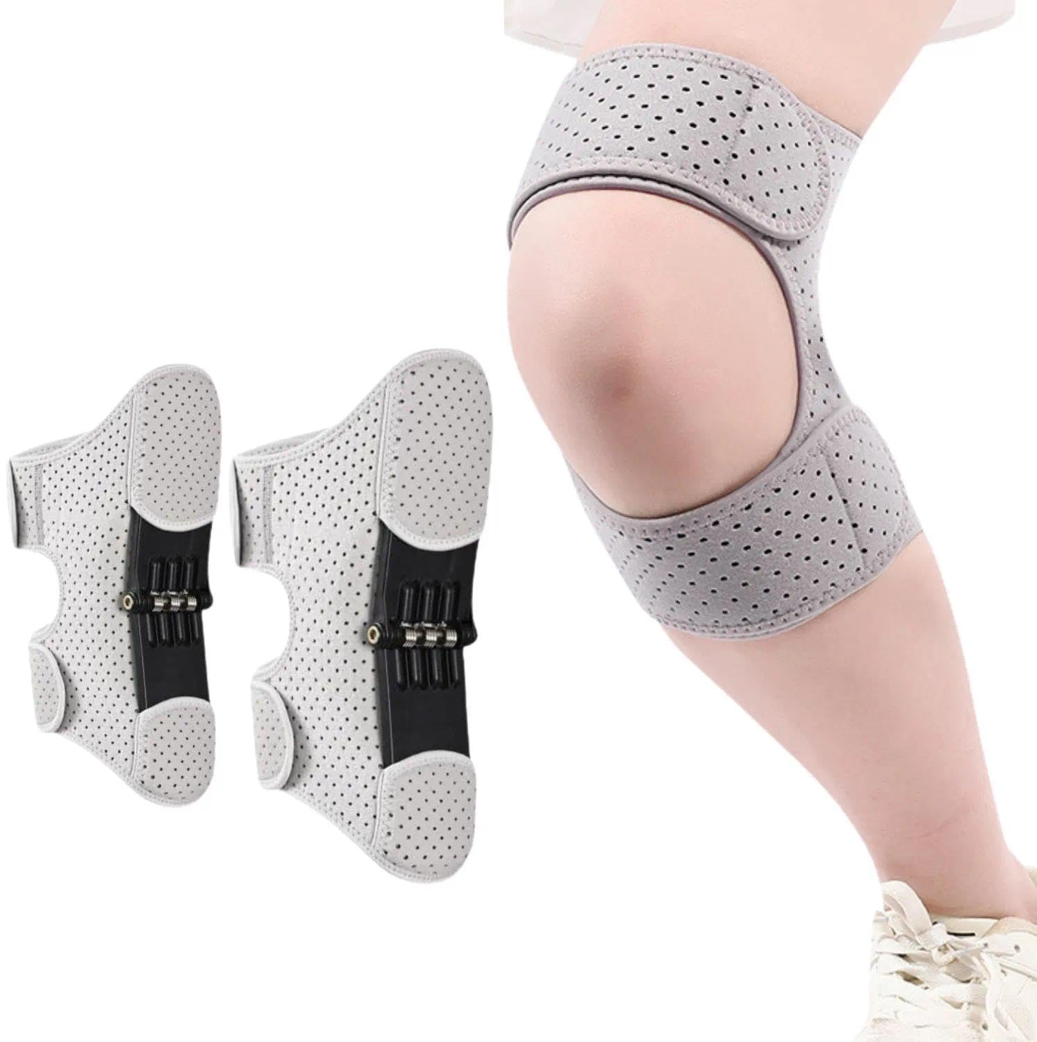 Photo 1 of Power Support Knee Brace with 4 Springs, Ergonomic Knee Stabilizer Pad, Inspired Lift Brace,Adjustable Knee Stabilizer Pads,Pain Relief (2 Pack)