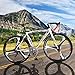 Outroad Road Bike 700c 14 Speed 26 inch 3 Spoke Commuter Bicycle (Black and White)thumb 4