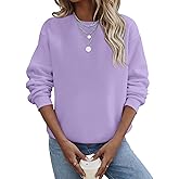 TICTICMIMI Women's Casual Crewneck Sweatshirts Long Sleeve Tops Loose Fit Fall Shirts