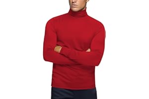 Zengjo Mens Turtleneck Long Sleeve Shirts Thermal Baselayer Tops Soft