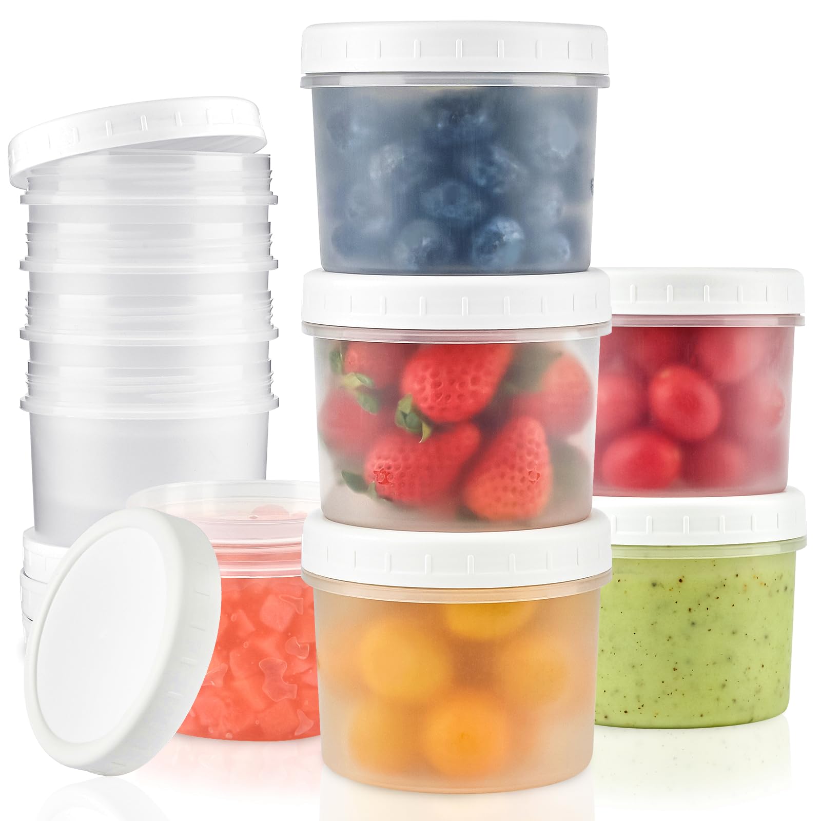 Photo 1 of TUZAZO 12 Oz Food Storage Containers with Screw Lids, 12-Count Reusable Small Plastic Soup Containers for Portion and Meal Prep