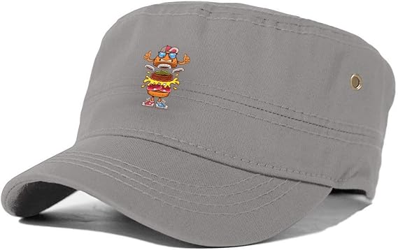 Amazon Co Jp ワークキャップ 複数色 おもしろハンバーガー 野球帽 軍帽 ドーム帽 綿 コットン 無地 帽子 フラットトップ ミリタリー 日常的 軍服スタイル 男性 女性 人気 サイズ調節可 服 ファッション小物
