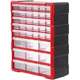 INTERTOOL Small Parts Organizer for Hardware &amp; Screws | 39 Removable Bins with Dividers | Wall Mount or Desktop Craft &amp; Lego Storage Cabinet | 19&rdquo; x 15&rdquo; x 6&rdquo; BX08-4013