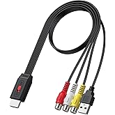 Neoteck RCA to HDMI Converter 20cm AV to HDMI Cable Supports 16:9/4:3 Aspect Conversion for Game Console Plug and Play Widely Used in Wii/PS2/N64-Female Input