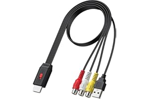 Neoteck RCA to HDMI Converter 20cm AV to HDMI Cable Supports 16:9/4:3 Aspect Conversion for Game Console Plug and Play Widely