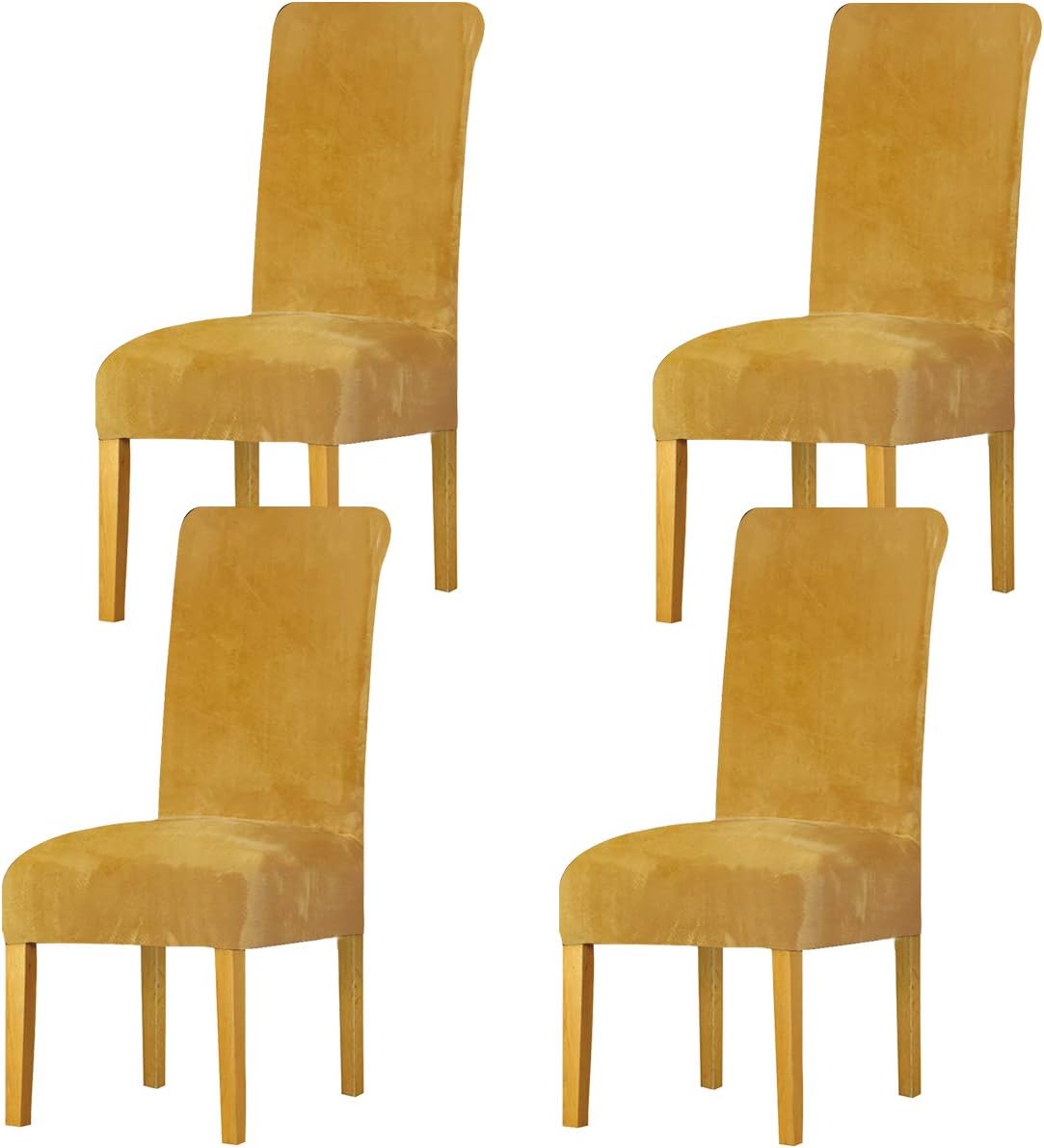 LANSHENG Dining Chair Covers Set of 4, Stretch High Back Chair Seat Protector Slipcovers