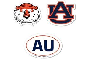 SDS DESIGN ASSOCIATES, INC. Large Auto Magnets, 3 Pack Durable Magnets. Size: Two 6" and One 3" Magnet (Auburn Tigers)