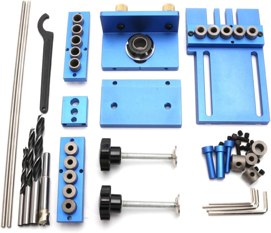 SHIJING Aluminum Alloy Dowelling Jig Kit for Furniture Fast Connecting Cam Fitting Woodworking Drill Guide Kit Locator