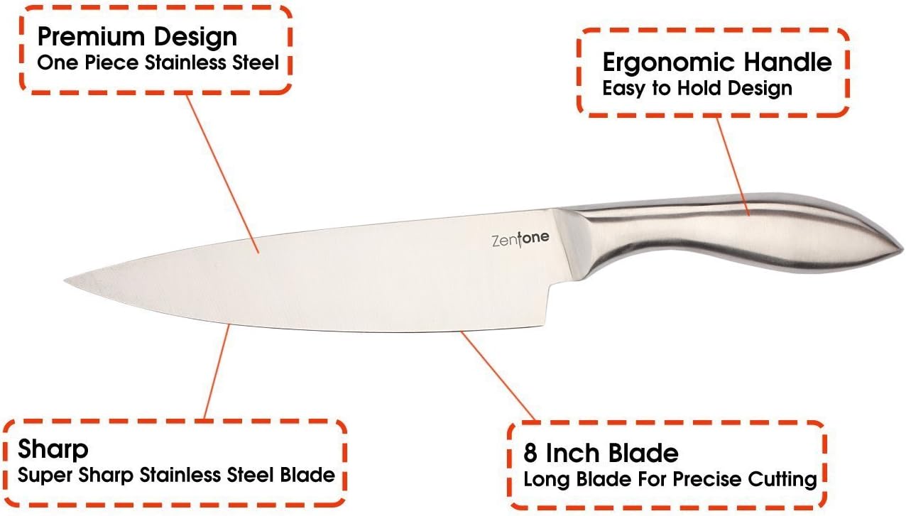 Chefs Knife 8 Inch Blade Professional Grade Chef’s Knife & Kitchen Knife Stainless Steel,