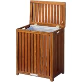 Oceanstar Solid Wood Spa Laundry Hamper 24.75 in high x 20 in Wide x 13.25 in deep, Brown