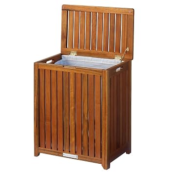 Oceanstar Solid Wood Spa Laundry Hamper Amazon In Home Kitchen
