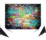 DODOING 7x5ft Colorful Brick Wall Vinyl Photography Backdrop Studio Prop Photo Background 2.1x1.5m