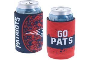 KOLDER Football Team Logo Insulated Coozie Huggie Can Holder Cooler 2-Pack Set (New England) Patriots - Dynamic)