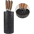 Universal Knife Block without Knives Multi-Functional Freedom Knife Storage Stand Resin Round Knife Holder Unique Design Slot to Protect Blades Detachable Easy to Clean Countertop Knife Holder