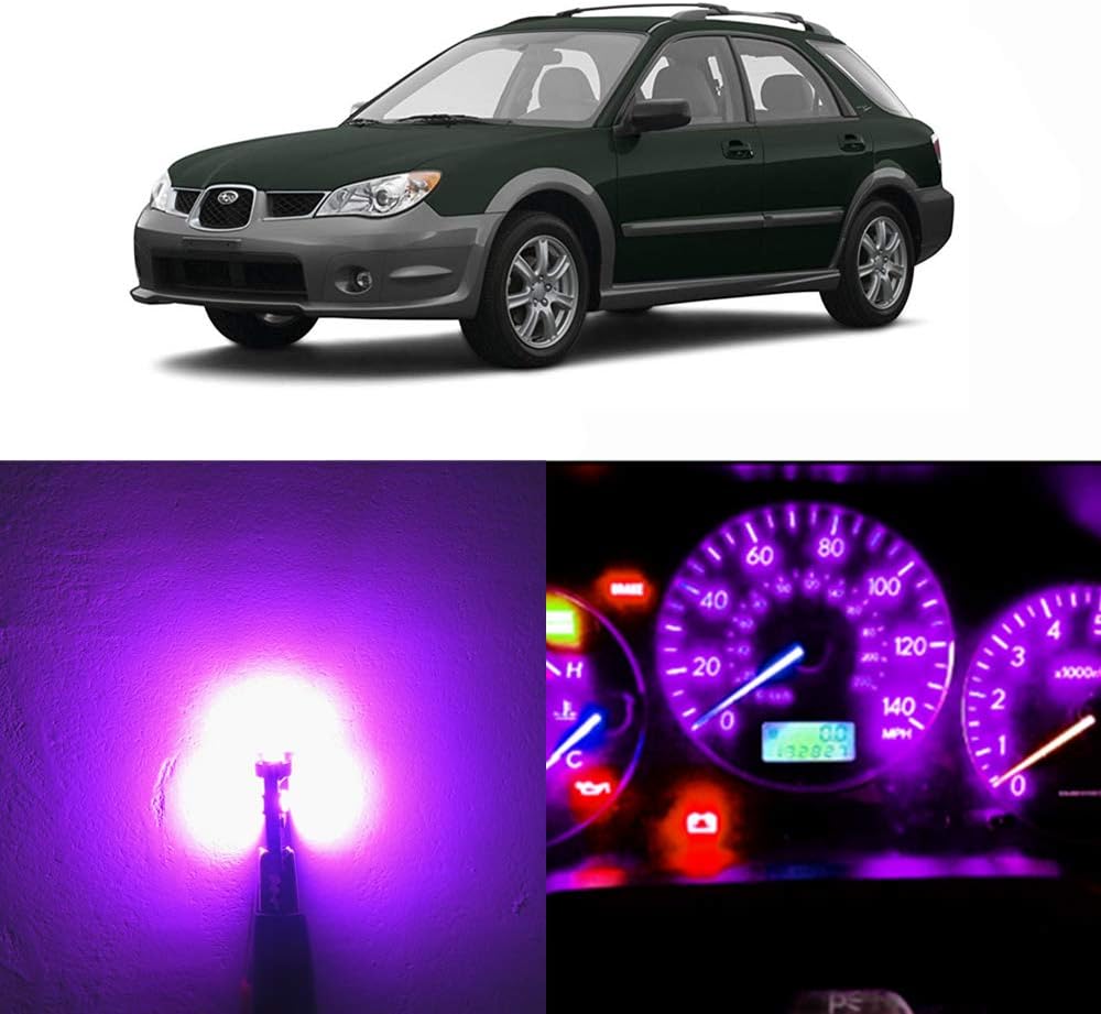WLJH Pink Led Full Conversion Kit for Subaru Impreza 2002-2007 Dash Instrument Panel Gauge Cluster Speedometer Warning Indicator Light Bulbs, Pack of 15