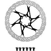BUCKLOS RT58 MTB 140mm 160mm 180mm 203mm Bike Disc Brake Rotor with 6 Bolts | Stainless Steel Bicycle Disc Brakes Rotor with M5 Screws,44mm Hole Distance,fit Mountain &amp; Road Bikes Ebikes BMX (Black)