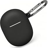 Geiomoo Silicone Case Compatible with Google Pixel Buds Pro, Google Pixel Buds Pro 2, Protective Cover with Carabiner (Black)