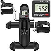 GOREDI Under Desk Bike Pedal Exerciser, Portable Mini Exercise Bike with LCD Display for Home/Office, Desk Cycle for Leg/Arm with Handle, Leg Exerciser While Sitting for Seniors