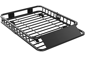 Garvee 51" x 36" Universal Roof Rack Cargo Basket, 200 Lbs Capacity, Heavy Duty Luggage Carrier for SUVs, Trucks & Cars
