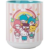 Silver Buffalo Sanrio Hello Kitty and Friends Asian Ceramic Tea Cup | Traditional Japanese-Inspired Mug Without Handle | Holds 12 Ounces