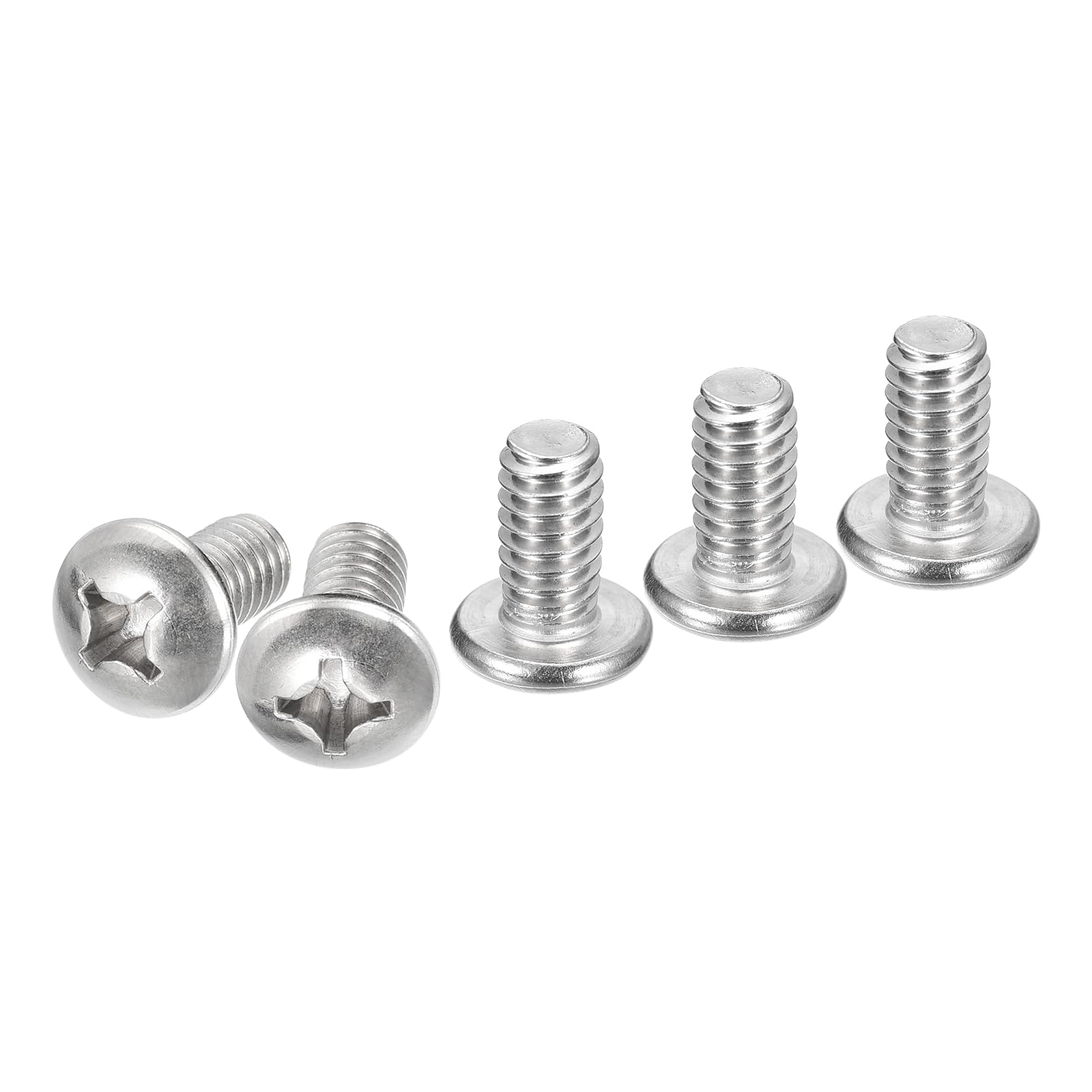 DTGN 1/4-20x1/2" Pan Head Machine Screws, 25Pcs 304 Stainless Steel, Phillips Drive, UNC Full Thread, Bright Finish, Screws Bolts Kit