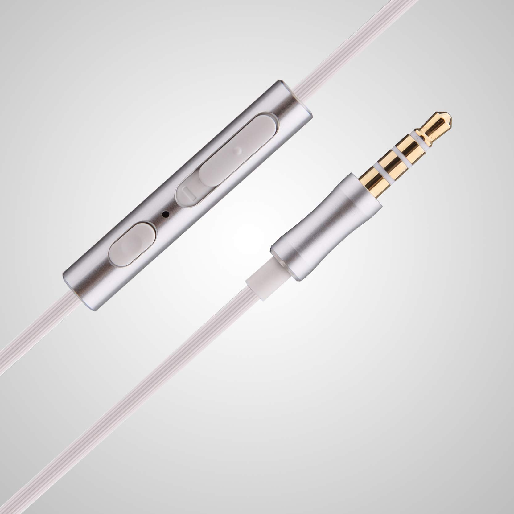 Noise Isolating In Ear Earphones Headphones with Microphone Pure Sound Powerful Bass Wired Earbuds Headset Compatible with iPhone iPad Samsung Honor Huawei Galaxy-(Gray)