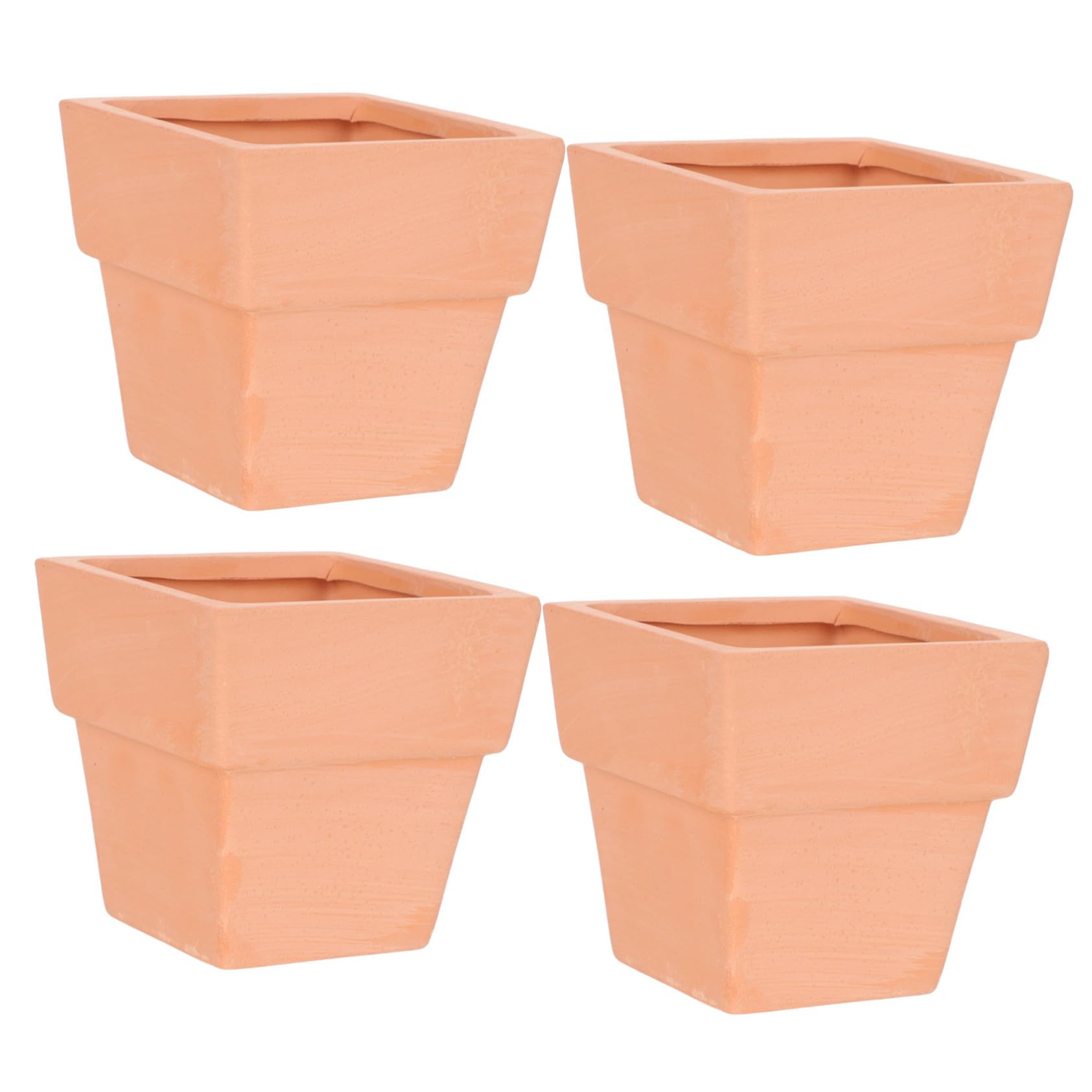 CIYODO 4pcs Indoor Ceramic Pots Small Planter for Succulents and Cacti Drainage for Balanced Watering Versatile Decor for Home Office and Garden