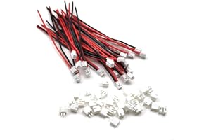 ZSDZFYLLK 20 Sets Mini Micro JST-PH 2.0mm 2 Pin Male Connector with 10cm Silicone Wire Cables and Female Socket JST PH 2.0 Connector Kit