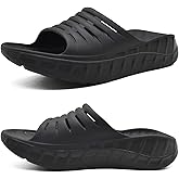 KuaiLu Mens Orthotic Recovery Sandals Arch Support Slides Plantar Fasciitis | Open Toe Sport Sandals with Thick Cushion Arch Support Comfortable Slides Reduces Stress on Feet, Joints &amp; Back Post-Exercise