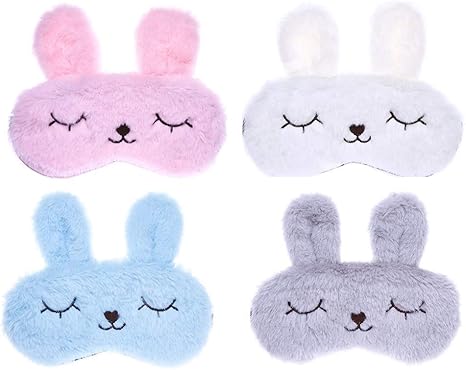 Fantesi 4 Piezas Animales Dormir Mascara Antifaz Para Viaje De Dibujos Animados Ajustable Linda Ojos Antifaz Para Ninos Adultos Amazon Es Deportes Y Aire Libre