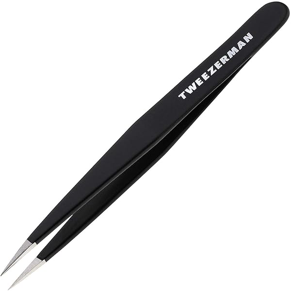 TWEEZERMAN STAINLESS STEEL POINT TWEEZER IN ASSORTED COLORS