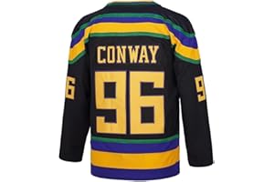 MEBRACS 96 Conway 99 Banks Mighty Ducks Movie Youth Ice Hockey Jersey for Kids