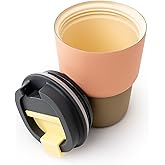 asobu Ultimate Stainless Steel Ceramic Inner Coating Coffee Mug with Double Walled Copper Lining Insulation, 12 Ounces (Peach)